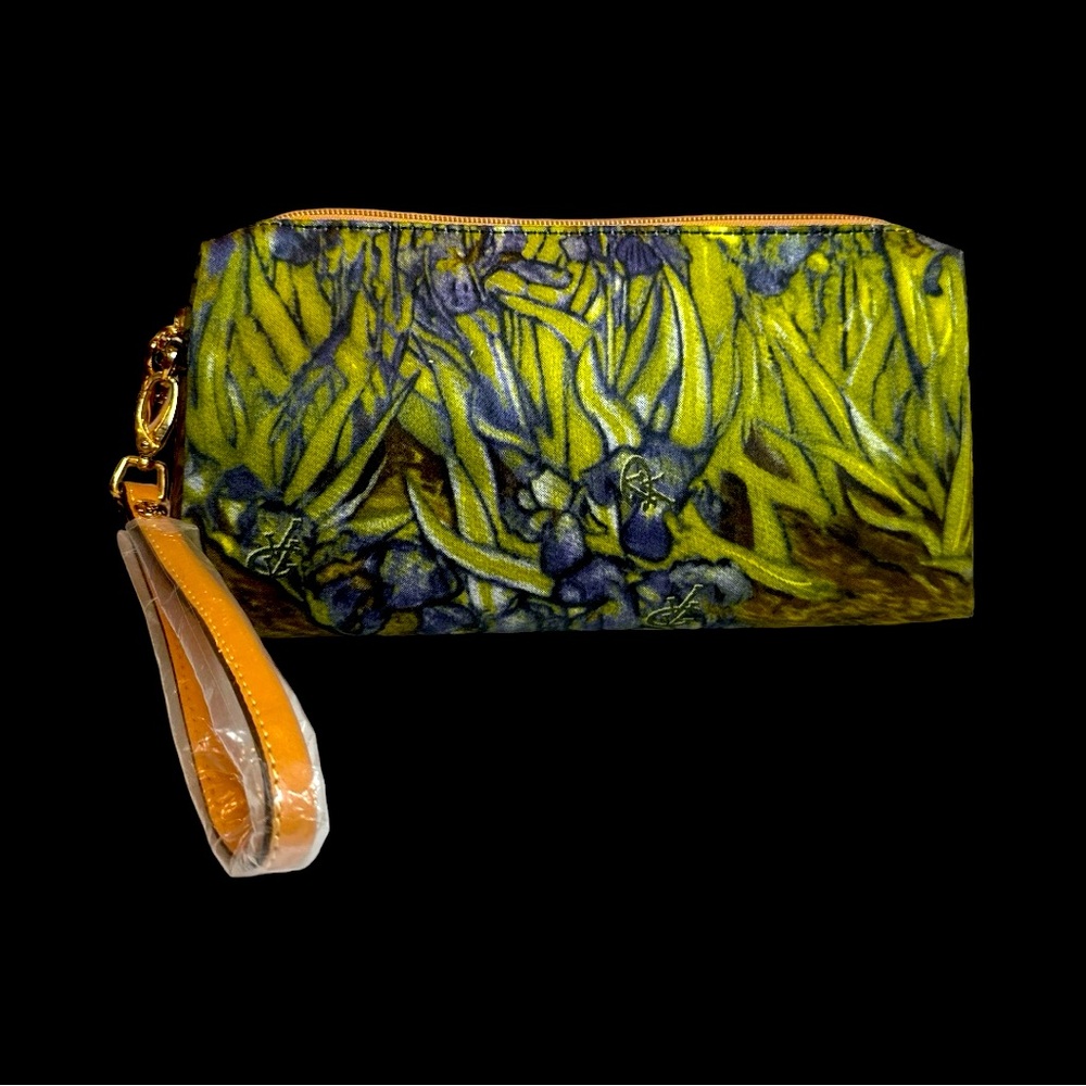 Vincent Van Gough Purple Irises Large Wristlet Bag Clutch Fine Art Design NEW